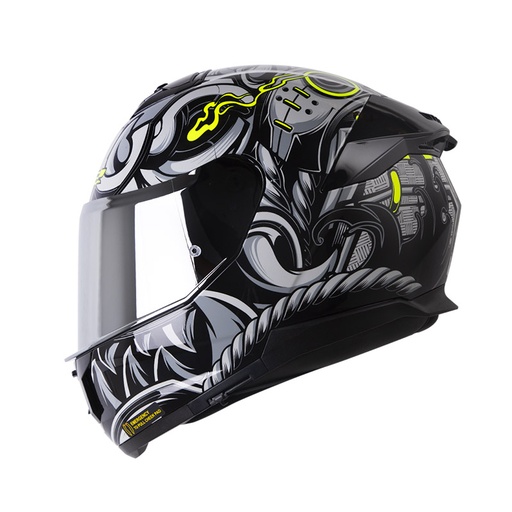 CASCO INTEGRAL LS2 808 DOBLE VISOR STREAM II SAMURAI GRIS AMARILLO BRILLO