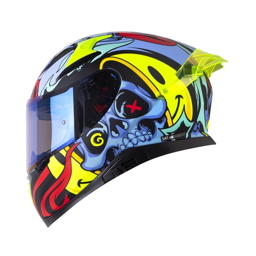 CASCO INTEGRAL SHAFT PRO 612 DOBLE VISOR INSIDE SOUL AZUL ROJO MATE