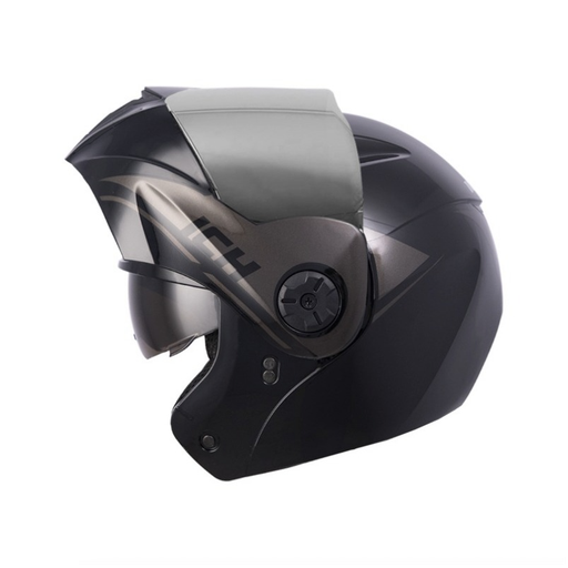 CASCO ABATIBLE ICH 3110 DOBLE VISOR DROP NEGRO NEGRO VISOR SILVER