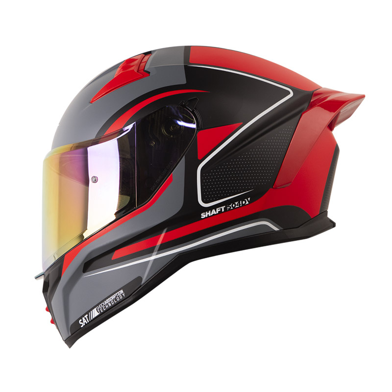 CASCO INTEGRAL SHAFT 504 DOBLE VISOR DIRECTAR NEGRO ROJO MATE