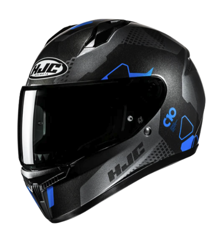 CASCO INTEGRAL HJC C10 ASPA MC2 AZUL NEGRO BRILLO