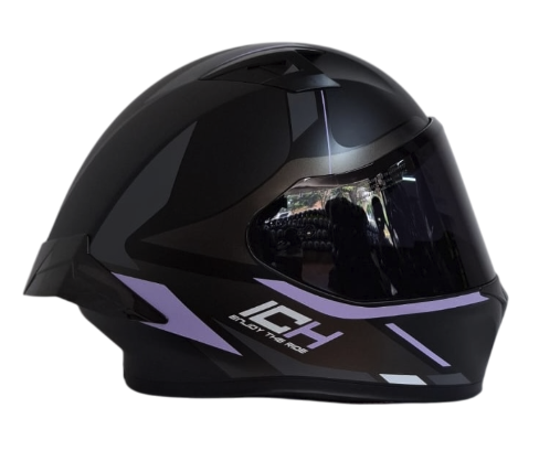 CASCO INTEGRAL ICH 503 TRENT NEGRO MORADO CLARO MATE VISOR NEGRO