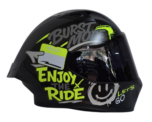 CASCO INTEGRAL ICH 503 SCRAPS NEGRO AMARILLO MATE VISOR NEGRO