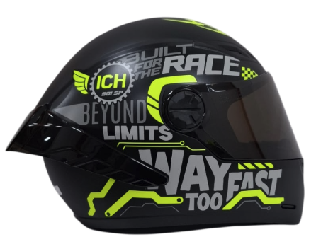 CASCO INTEGRAL ICH 501SP RIDABYTE NEGRO AMARILLO MATE VISOR NEGRO