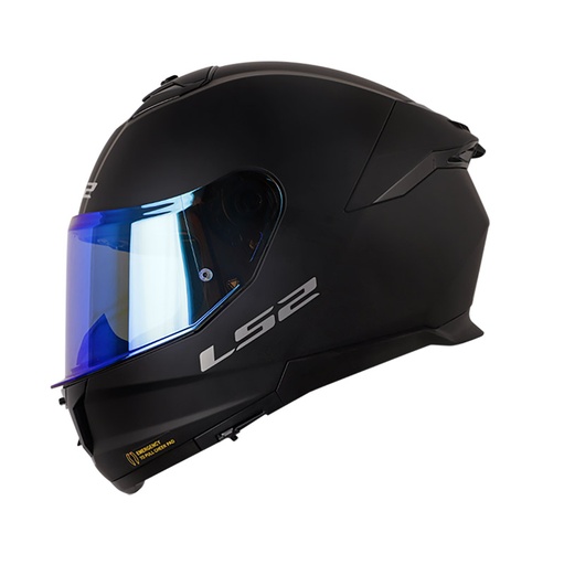 CASCO INTEGRAL LS2 808 DOBLE VISOR STREAM SOLID NEGRO ECE 2206 VISOR AZUL