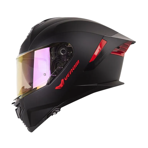 CASCO INTEGRAL SHAFT PRO 609 DOBLE VISOR VENOM SOLID NEGRO ROJO MATE