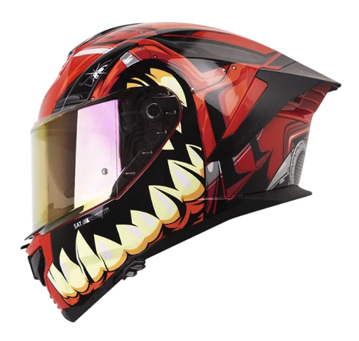 CASCO INTEGRAL SHAFT PRO 609 DOBLE VISOR VENOM MADNESS ROJO NEGRO BRILLO