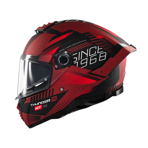 CASCO INTEGRAL MT FF118 THUNDER 4 DOBLE VISOR LUMINENCE D5 ROJO NEGRO MATE