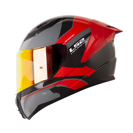 CASCO INTEGRAL LS2 810 VISION GRIS OSCURO ROJO BRILLO