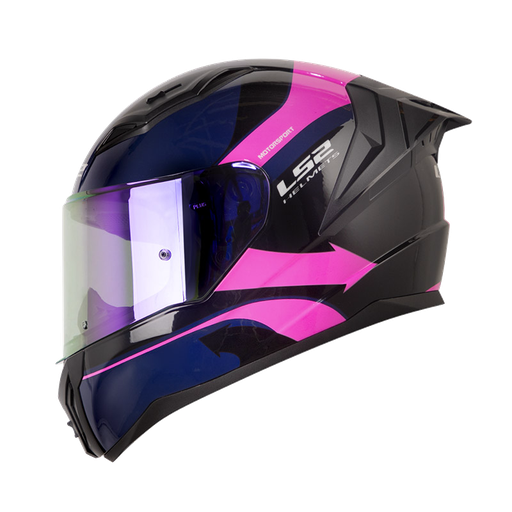 CASCO INTEGRAL LS2 810 VISION AZUL OSCURO FUCSIA BRILLO