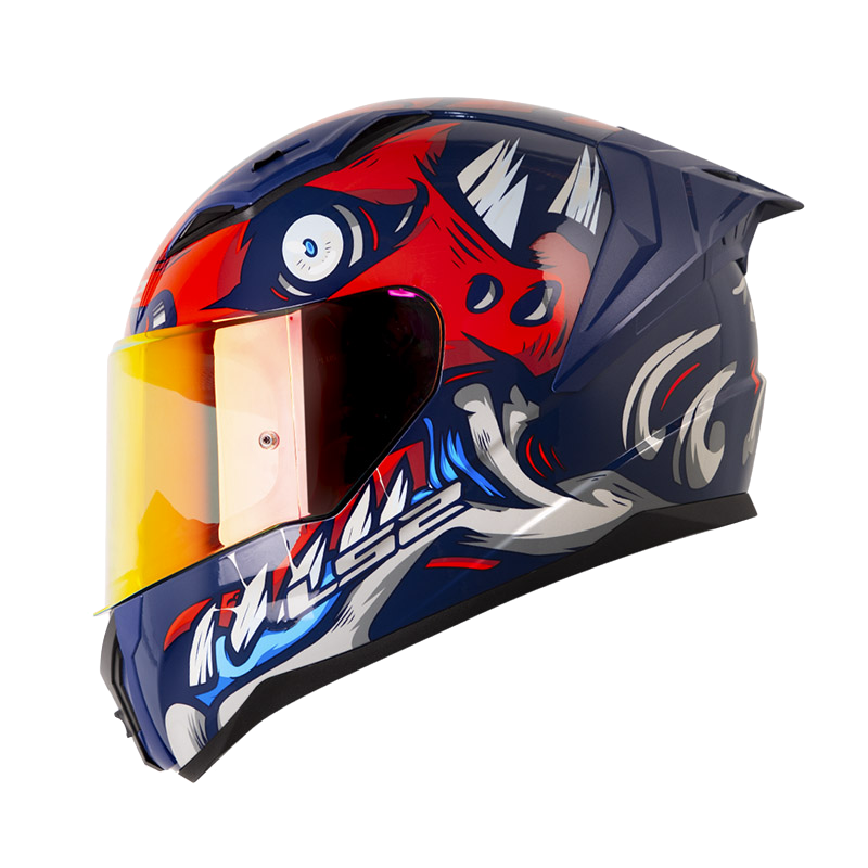 CASCO INTEGRAL LS2 810 X-KULL AZUL OSCURO GRIS BRILLO