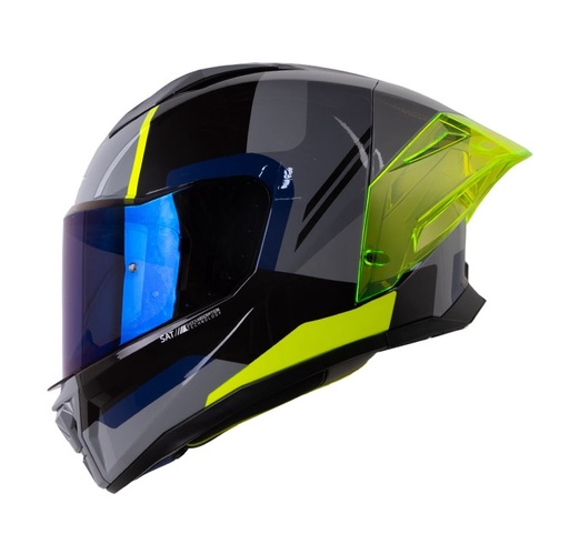CASCO INTEGRAL SHAFT 596SP FICK GRIS AZUL OSCURO BRILLO