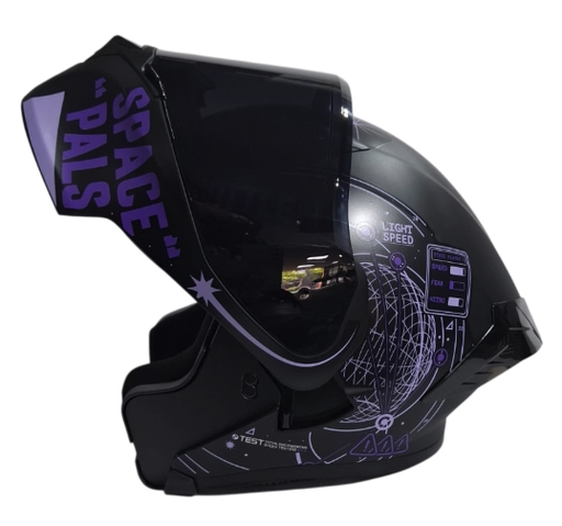 CASCO ABATIBLE ICH 3120 DOBLE VISOR INFINITY NEGRO MORADO MATE VISOR NEGRO
