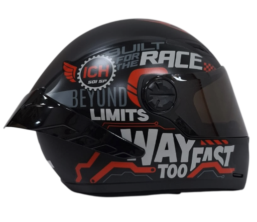 CASCO INTEGRAL ICH 501SP RIDABYTE NEGRO ROJO MATE VISOR NEGRO