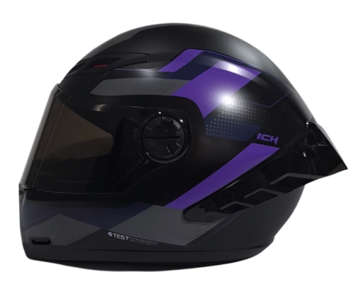 CASCO INTEGRAL ICH 501SP RUUBIR NEGRO MORADO MATE VISOR NEGRO
