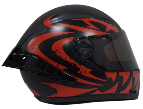 CASCO INTEGRAL ICH 501SP TRIBAL NEGRO ROJO MATE VISOR NEGRO