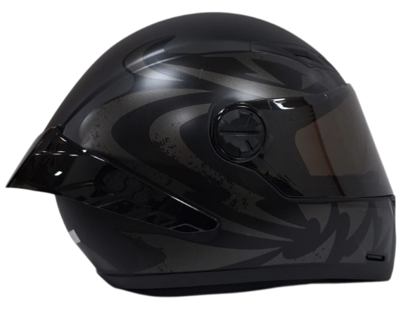 CASCO INTEGRAL ICH 501SP TRIBAL NEGRO GRIS OSCURO MATE VISOR NEGRO