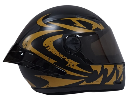 CASCO INTEGRAL ICH 501SP TRIBAL NEGRO DORADO MATE VISOR NEGRO