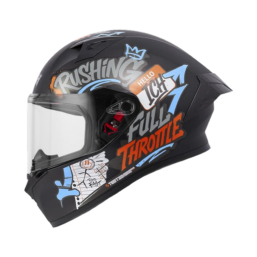 CASCO INTEGRAL ICH 503 SCRAPS NEGRO NARANJA MATE VISOR TRANSPARENTE
