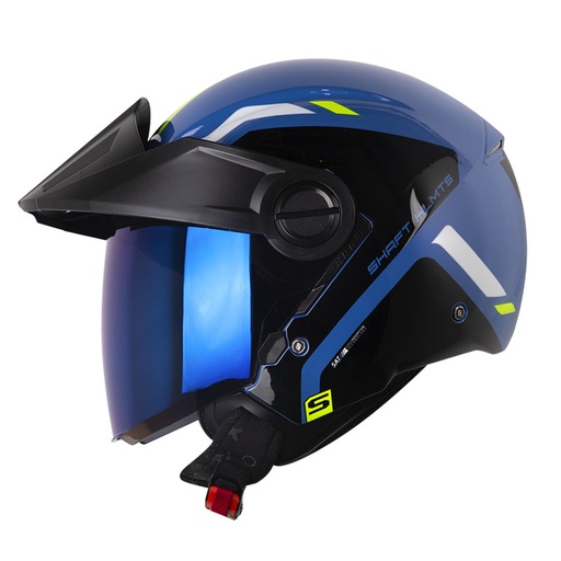 CASCO ABIERTO SHAFT 212 ONER AZUL AMARILLO BRILLO