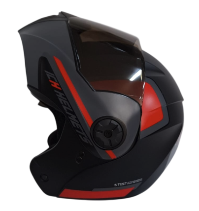 CASCO ABATIBLE ICH 3110 DOBLE VISOR XPACER NEGRO ROJO MATE VISOR NEGRO