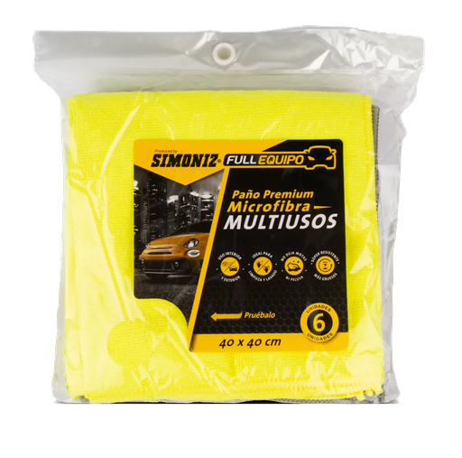 [108944] TOALLA MICROFIBRA SIMONIZ MULTIUSOS X6 UND