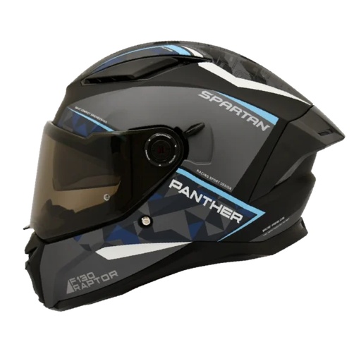 CASCO INTEGRAL SPARTAN DOBLE VISOR PANTHER RAPTOR NEGRO AZUL
