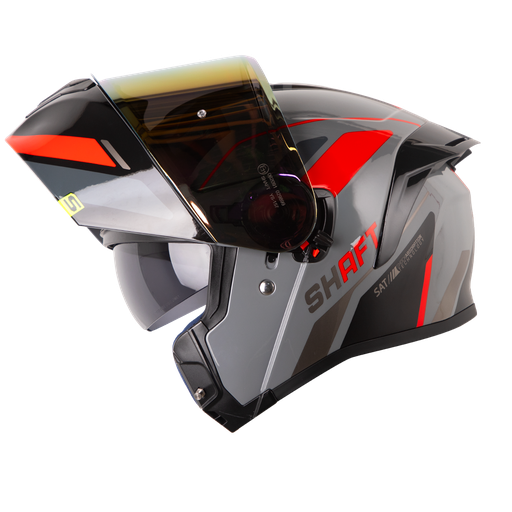 CASCO ABATIBLE SHAFT 3820SP SEVEN GRIS OSCURO ROJO BRILLO
