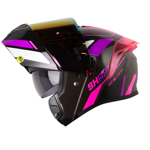 CASCO ABATIBLE SHAFT 3820SP SEVEN GRIS OSCURO MORADO BRILLO