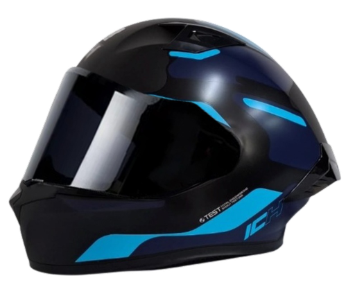 CASCO INTEGRAL ICH 503 SKP NEGRO AZUL CLARO MATE VISOR NEGRO