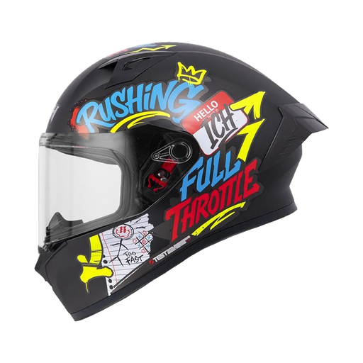CASCO INTEGRAL ICH 503 SCRAPS NEGRO ROJO MATE VISOR TRANSPARENTE