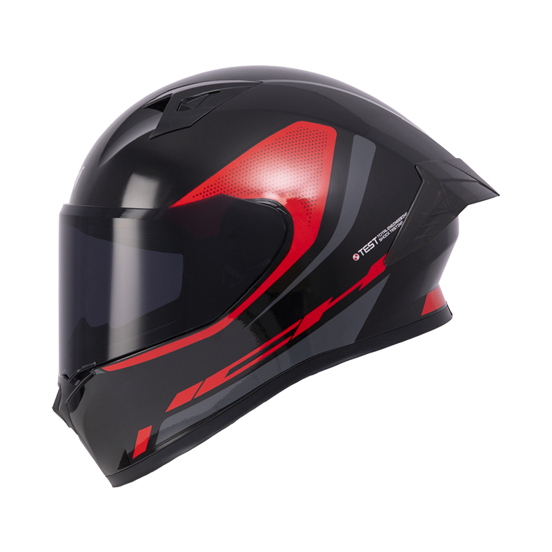 CASCO INTEGRAL ICH 503 SHADOWTECH NEGRO ROJO BRILLO VISOR NEGRO