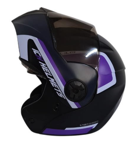 CASCO ABATIBLE ICH 3110 DOBLE VISOR XPACER NEGRO MORADO MATE VISOR NEGRO