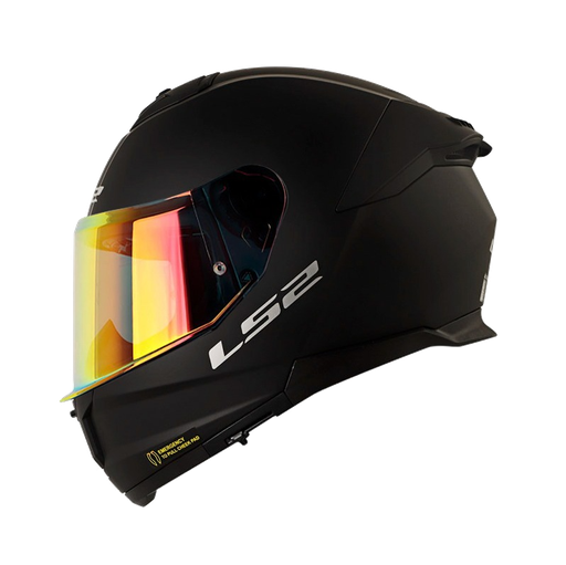 CASCO INTEGRAL LS2 808 DOBLE VISOR STREAM SOLID NEGRO ECE 2206 VISOR ROJO