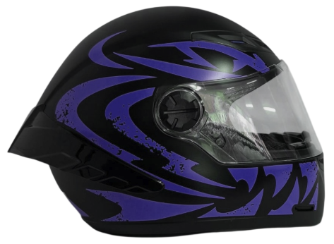 CASCO INTEGRAL ICH 501SP TRIBAL NEGRO MORADO VISOR TRANSPARENTE