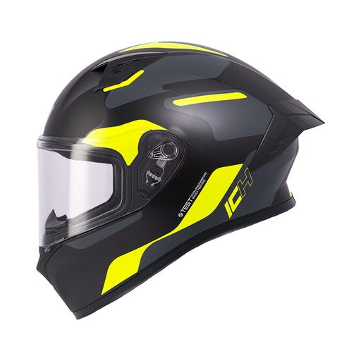 CASCO INTEGRAL ICH 503 SKP NEGRO AMARILLO MATE VISOR TRANSPARENTE