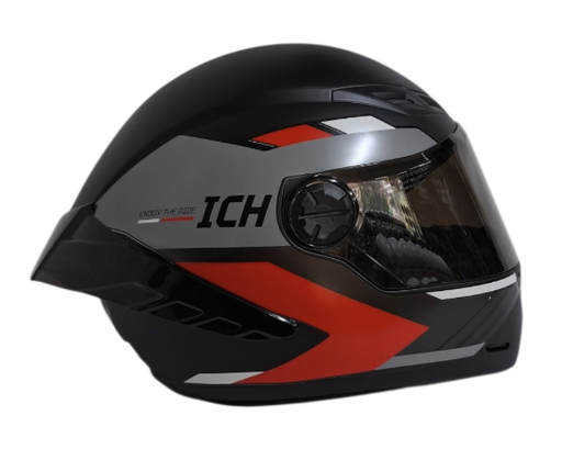 CASCO INTEGRAL ICH 501SP DONE NEGRO ROJO MATE VISOR NEGRO