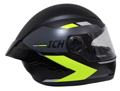 CASCO INTEGRAL ICH 501SP DONE NEGRO AMARILLO VISOR TRANSPARENTE