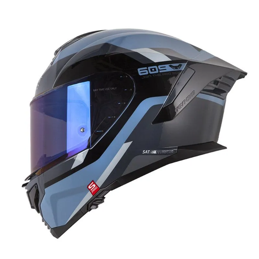 CASCO INTEGRAL SHAFT PRO 609 DOBLE VISOR VENOM EIRES AZUL OSCURO NEGRO BRILLO