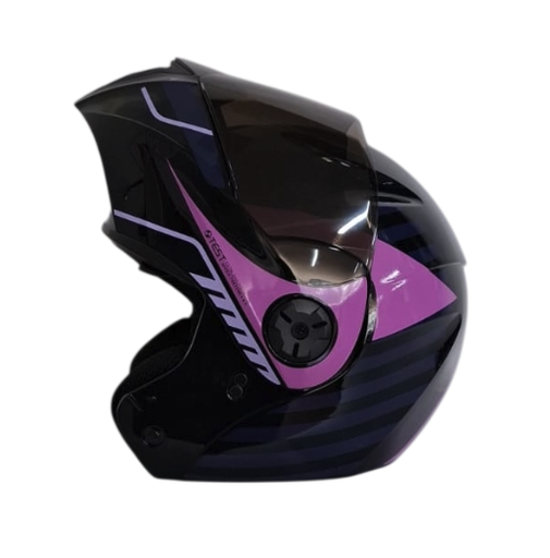 CASCO ABATIBLE ICH 3110 DOBLE VISOR BUZZ NEGRO MORADO CLARO BRILLO VISOR NEGRO