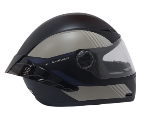 CASCO INTEGRAL ICH 501SP SLASA NEGRO AZUL OSCURO MATE VISOR TRANSPARENTE