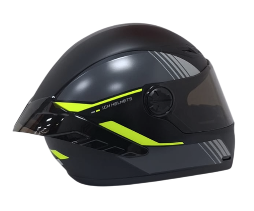 CASCO INTEGRAL ICH 501SP SLASA NEGRO AMARILLO MATE VISOR NEGRO