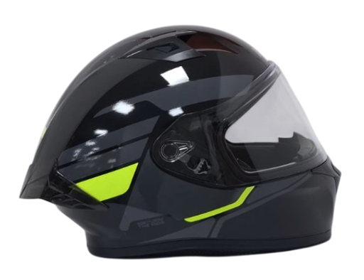 CASCO INTEGRAL ICH 503 BUNCH NEGRO GRIS OSCURO AMARILLO BRILLO VISOR TRANSPARENTE