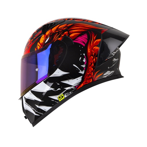 CASCO INTEGRAL SHAFT 526SP EVO ULTIMATE LIZZARD ROJO NARANJA BRILLO