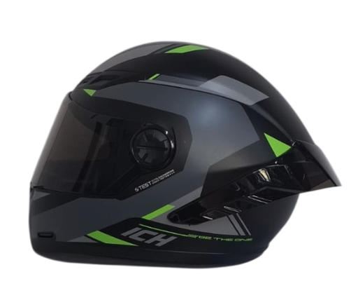 CASCO INTEGRAL ICH 501SP BRAZUK NEGRO GRIS OSCURO VERDE MATE VISOR NEGRO
