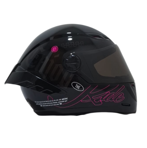 CASCO INTEGRAL ICH 501SP CAPTION NEGRO GRIS OSCURO FUCSIA BRILLO VISOR NEGRO