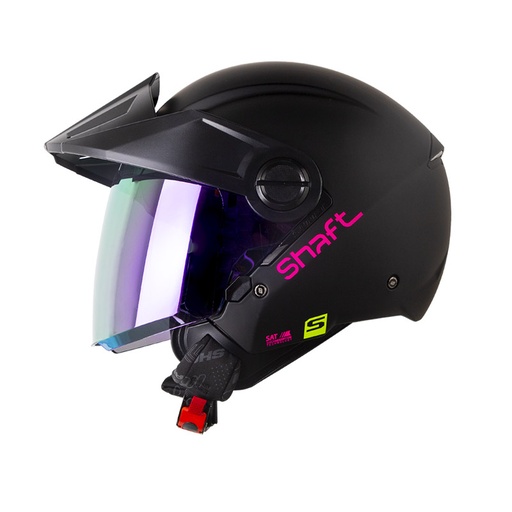 CASCO ABIERTO SHAFT 212 SOLID NEGRO FUCSIA MATE 