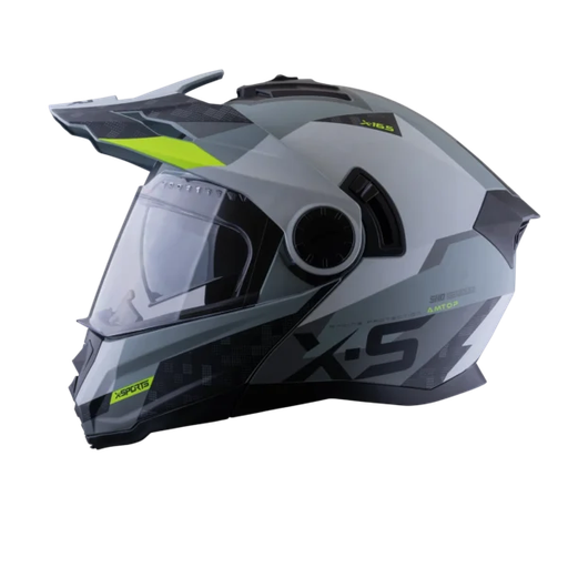 CASCO MULTIPROPOSITO ABATIBLE XSPORTS 165 AMPTOP GRIS AMARILLO MATE