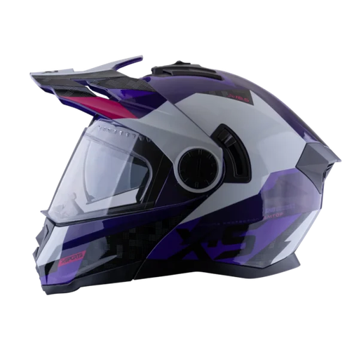 CASCO MULTIPROPOSITO ABATIBLE XSPORTS 165 AMPTOP GRIS MORADO BRILLO